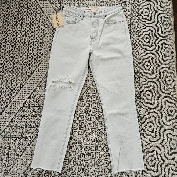 GRLFRND Denim - GRLFRND The Karolina High Rise Straight Cropped Jean in Light Wash Size 26